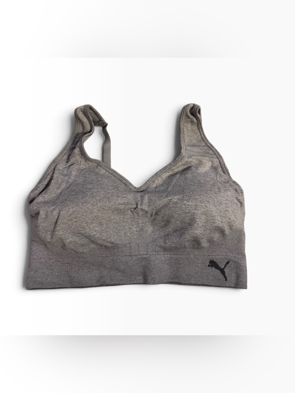 Puma Seamless Sports Bra Gray NIB | XL • Moisture‑Wicking • Adjustable • 1 Bra